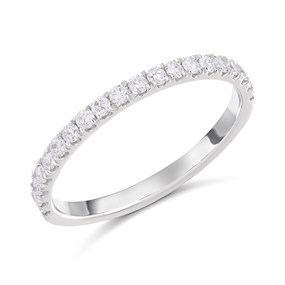 Platinum Claw-Set Diamond Half Eternity Ring - 1/3ct - AGI Cert - D08160