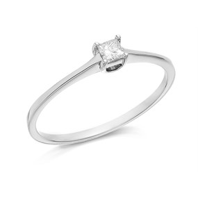 Platinum Princess Cut Diamond Solitaire Ring - 15pts - AGI Certificated - D0831