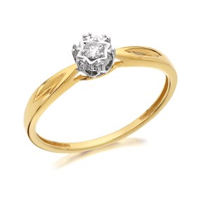 9ct Gold Diamond Solitaire Ring - D5003