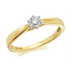 9ct Gold Diamond Solitaire Ring - 7pts - EXCLUSIVE - D5020