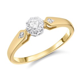 9ct Gold Diamond Ring - 7pts - D5112