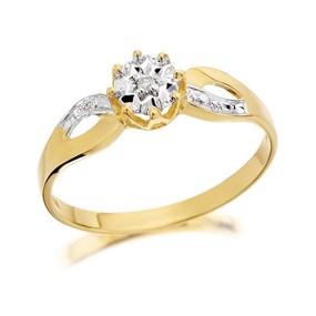 9ct Gold Two Colour Diamond Ring - D5137