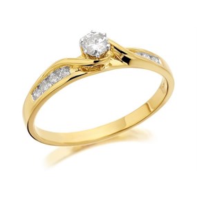 9ct Gold Diamond Twist Ring - 30pts - EXCLUSIVE - D5208