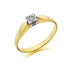 9ct Gold Diamond Ring - 6pts - D5221