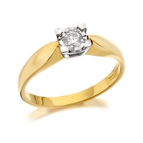 9ct Gold Diamond Ring - 15pts - D5325