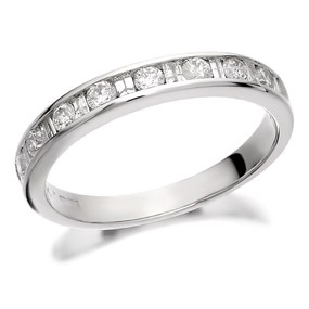 9ct White Gold Diamond Half Eternity Ring - 1/2ct - D6313