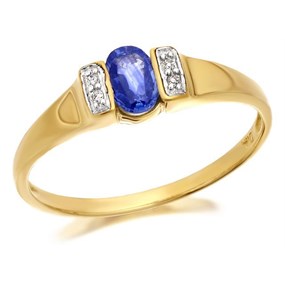 9ct Gold Sapphire And Diamond Ring - D6417