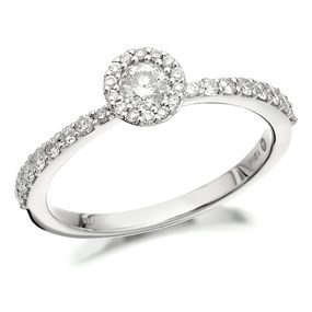 9ct White Gold Diamond Cluster Ring - 40pts - D6824