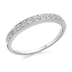 9ct White Gold Diamond Half Eternity Ring - 9pts - D7104