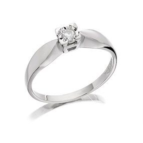 9ct White Gold Diamond Ring - 6pts - D7117