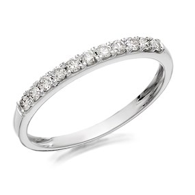 9ct White Gold Diamond Half Eternity Ring - 1/4ct - D72112