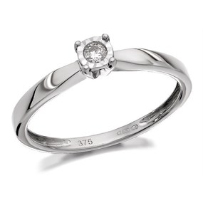 9ct White Gold Diamond Ring - 5pts - D7262