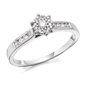 9ct White Gold Diamond Ring - 1/4ct - EXCLUSIVE - D7768