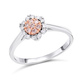 One In A Million 9ct Two Colour Gold Pink Diamond Cluster Ring - 20pts - D7842