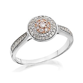 One In A Million 9ct Two Colour Gold Pink Diamond Cluster Ring - 30pts - D7870