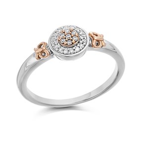 One In A Million 9ct Two Colour Gold Pink Diamond Cluster Ring - 10pts - D7880