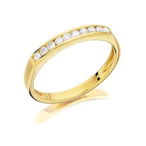 9ct Gold Diamond Half Eternity Ring - 20pts - D8002