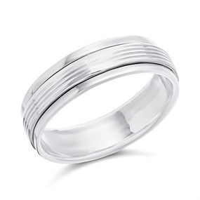 Silver Lined Revolving Band Ring - 5mm - F54004
