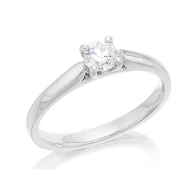 Platinum Diamond Solitaire Engagement Ring - 36pts - E/SI2 - H0162