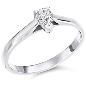 18ct White Gold Diamond Solitaire Engagement Ring - 38pts - F/I1 - H0316