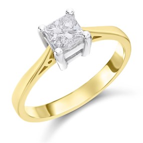 18ct Yellow Gold Diamond Solitaire Engagement Ring - 70pts - H/I1 - H0715