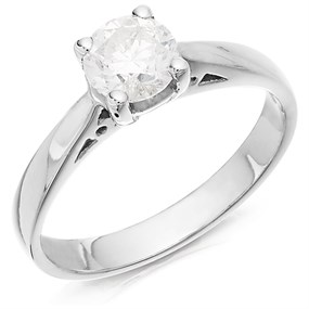 18ct White Gold Diamond Solitaire Engagement Ring - 82pts - F/I2 - H0818