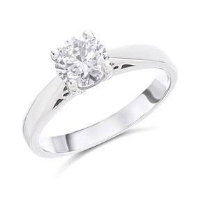 18ct White Gold Diamond Solitaire Engagement Ring - 1ct - F/I2 - H10102