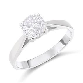 18ct White Gold Diamond Solitaire Engagement Ring - 1.19ct - Certificated - H11169
