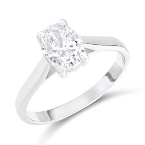 Platinum Diamond Solitaire Engagement Ring - 1.36ct - Certificated - H1377
