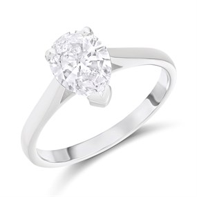 Platinum Diamond Solitaire Engagement Ring - 1.52ct - Certificated - H1583