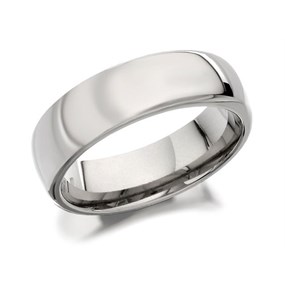 Titanium Polished Finish Band Ring - 7mm - J1002