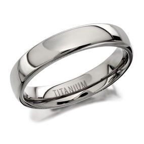Titanium Polished Finish Band Ring - 5mm - J1013