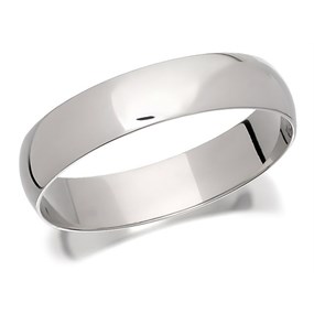 Palladium 500 D Shaped Wedding Ring - 5mm - R1201