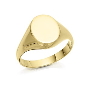 9ct Gold Oval Signet Ring - R3343