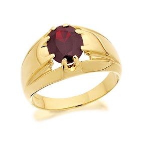 9ct Gold Gentleman's Garnet Signet Ring - EXCLUSIVE - R3774