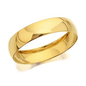 9ct Gold D Shaped Wedding Ring - 4mm - R5204