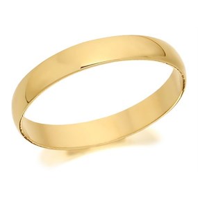 9ct Gold D Shaped Wedding Ring - 3mm - R5213